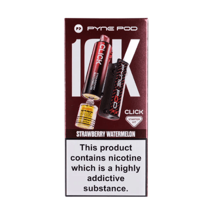 Pyne Pod Click 10000 Puffs Vape Device  20Mg Box Of 5 , Strawberry Watermelon