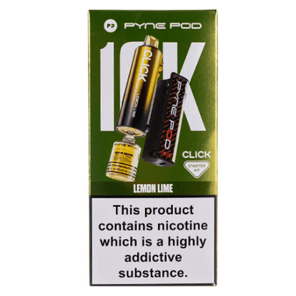 Pyne Pod Click 10000 Puffs Vape Device  20Mg Box Of 5 , Lemon Lime