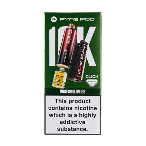 Pyne Pod Click 10000 Puffs Vape Device  20Mg Box Of 5 , Watermelon Ice