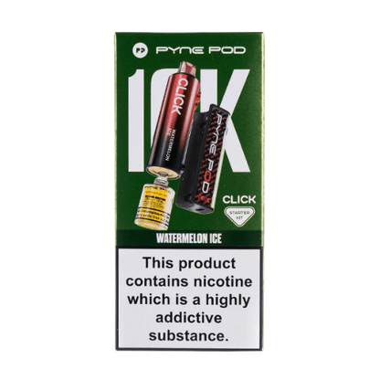 Pyne Pod Click 10000 Puffs Vape Device  20Mg Box Of 5 , Watermelon Ice