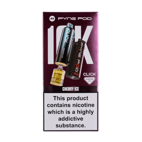 Pyne Pod Click 10000 Puffs Vape Device  20Mg Box Of 5 , Cherry Ice