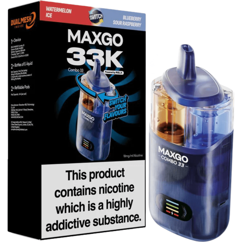 Relx Maxgo 33k Prefilled Vape Kit - Pack of 3 - Vapewholesalesupplier