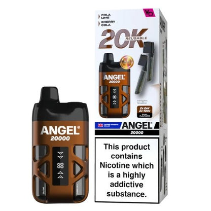 Vapes Bar Angel 20000 Disposable Device  20MG Box Of 5, Cola Lime, Cherry Cola